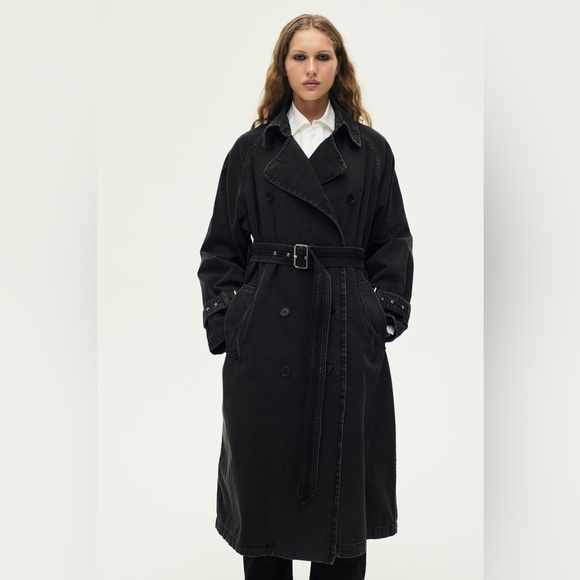 ZARA ~ ZW COLLECTION DENIM TRENCH - Picture 5 of 12